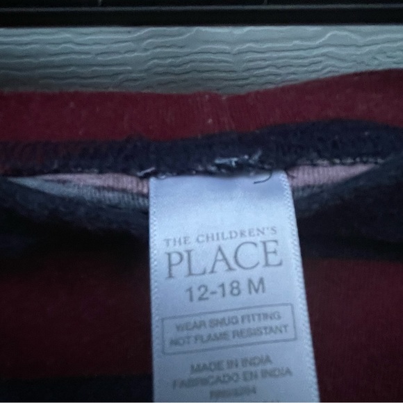 12-18m baby boy bear 🐻 pants dark blue and burgundy - Picture 4 of 4